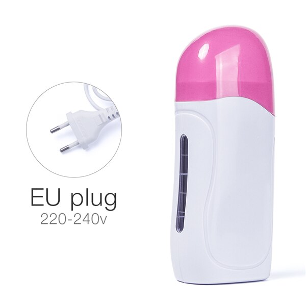 Single Handheld Depilatory Wax Hair Removal Machine with EU/US Plug Portable Epilator Roll On Depilatory Heater: PINK EU