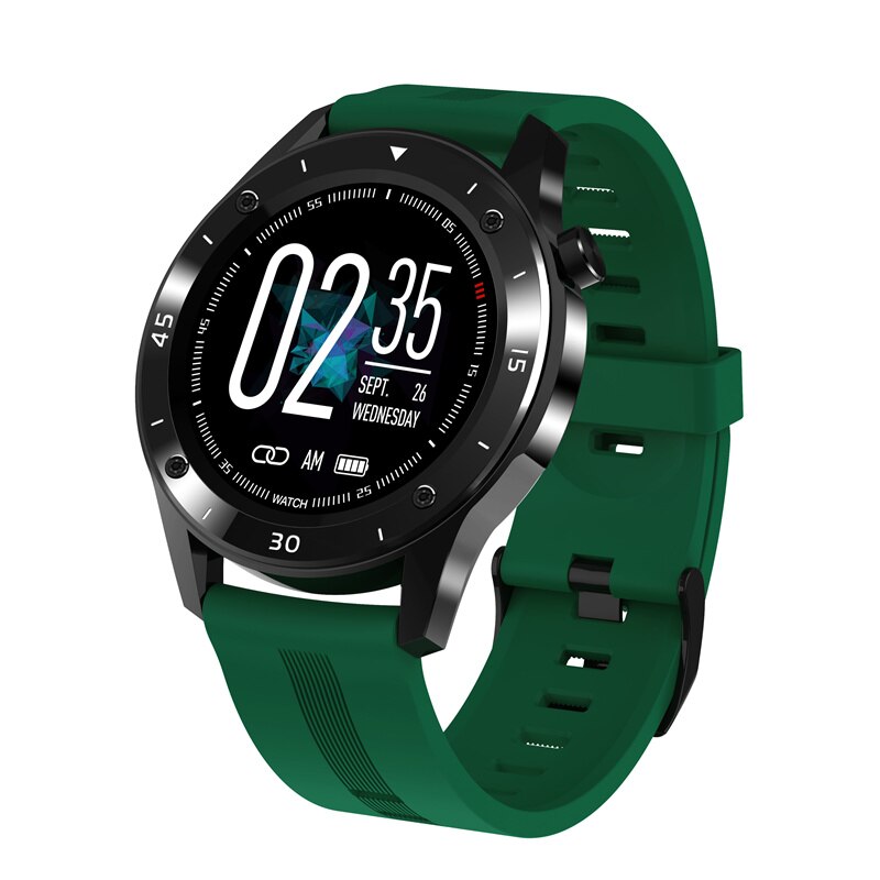F22 full touch smart watch GPS track heart rate blood pressure monitoring call information reminder sports bracelet: Green
