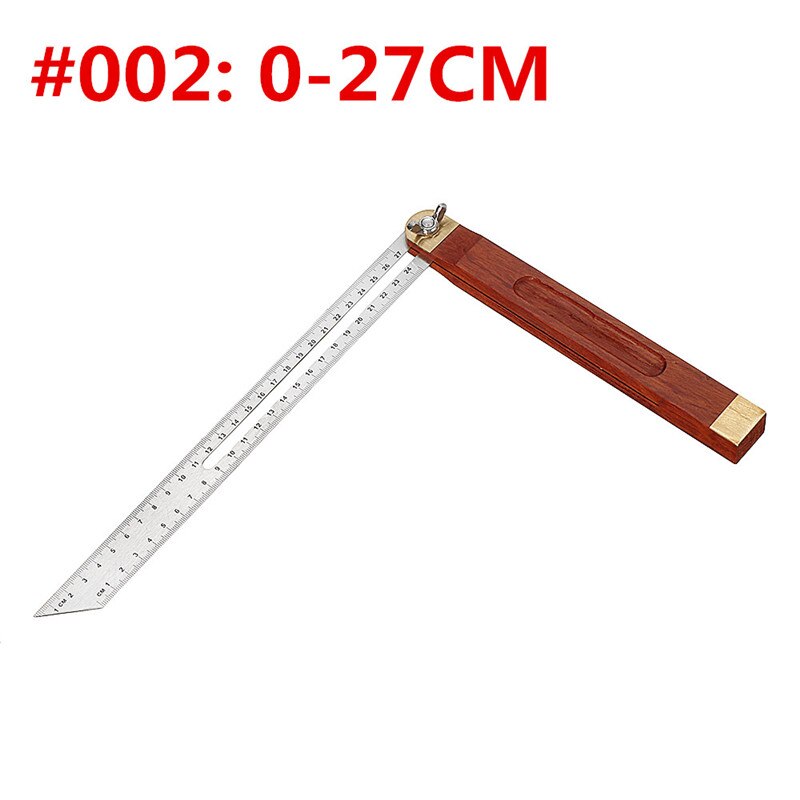 0-22/0-27cm règle d'angle de glissement T biseau bois dur poignée 360 degrés rotatif ingénieur règle en acier de haute précision pour le travail du bois: Rouge