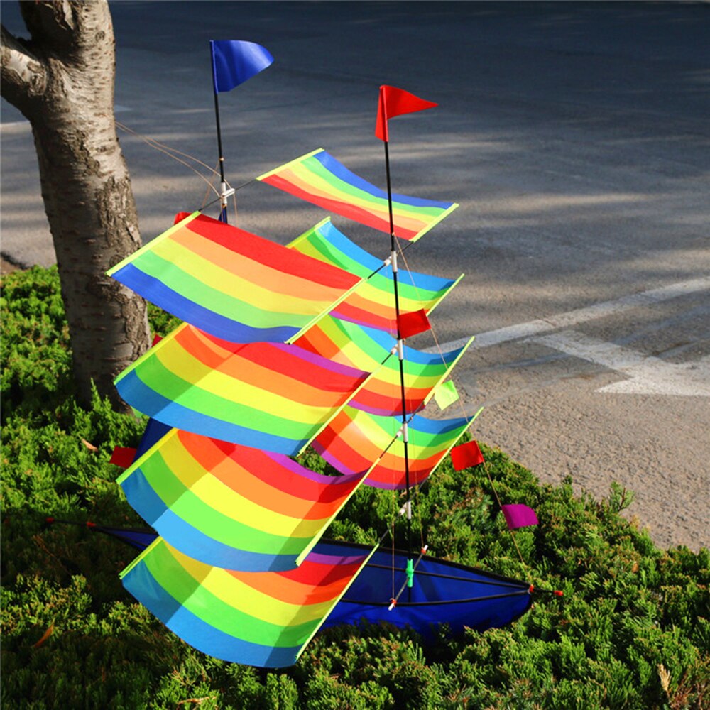 3D Sailboat Kite for Kids and Adults Sailing Boat Flying Kite with String and Handle Outdoor Beach Park Sports Fun