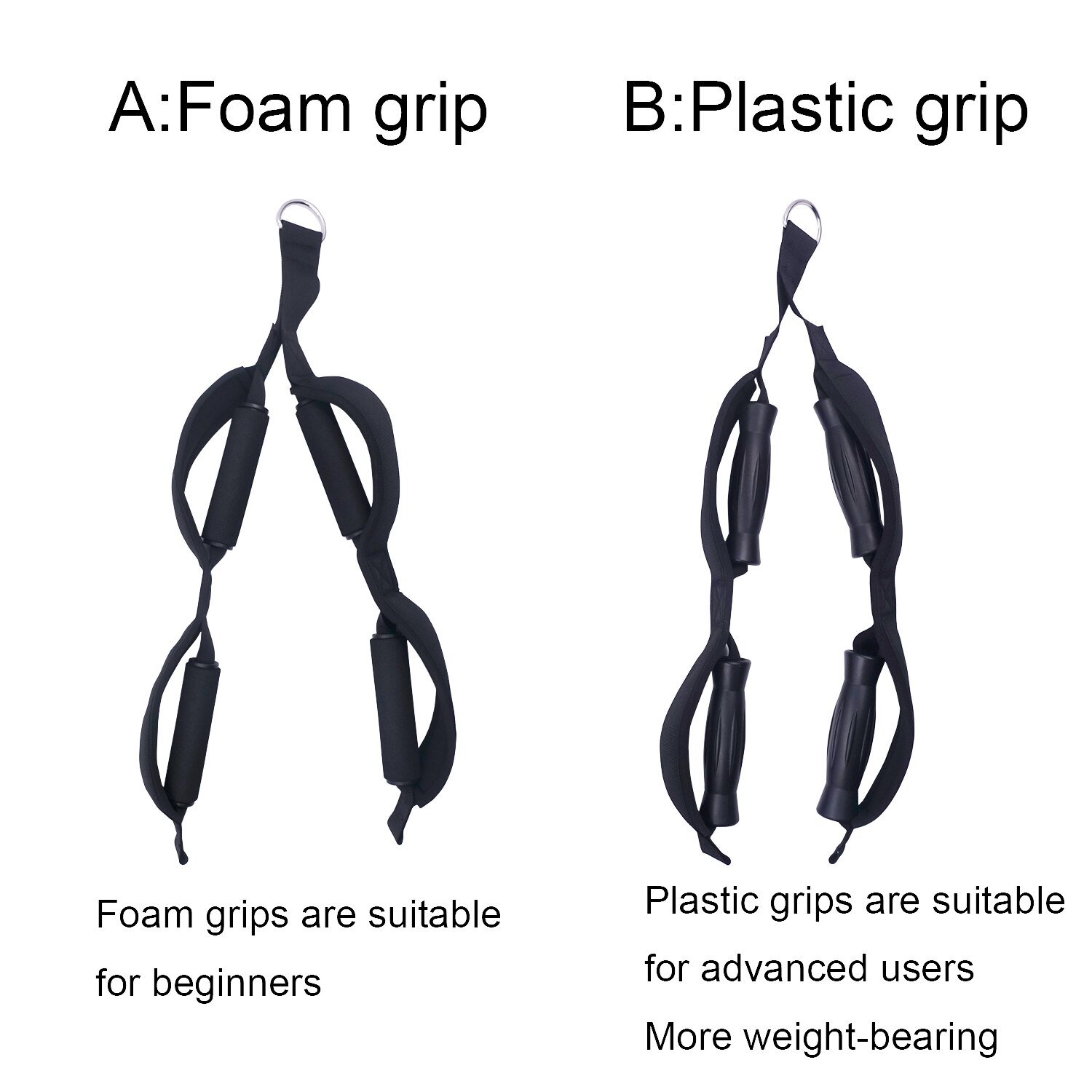 Pull Down Fitness Tricep Rope 4 handles Neoprene Pads for for Cable Machine Attachment Strengthen Workout Exercise Equipment