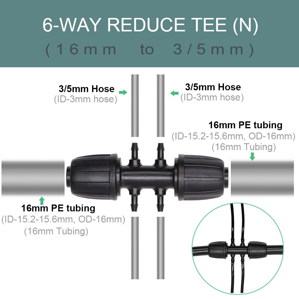 1/2 ''3/4'' 2-IN-1 Weibliche Gewinde zu 1/4'' 3/8'' 1/2'' Barb 2-Weisen 4-weisen Abgeschaltet Stecker Garten Bewässerung Kupplung Adapter: N-2PCS