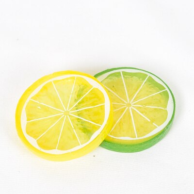 Fotografia oggetti di scena Simulazione Fette di Limone Frutta Falso kit per ancora vita Sparare Articoli Foto di Sfondo Ornamento puntello: verde e giallo