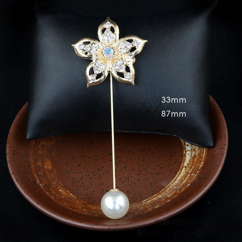 Retro Vintage Insect Bee Brooch Pin Scarf Buckle Pearl Button Long Needle Brooches Shirt Suit for Women Accessories: 15