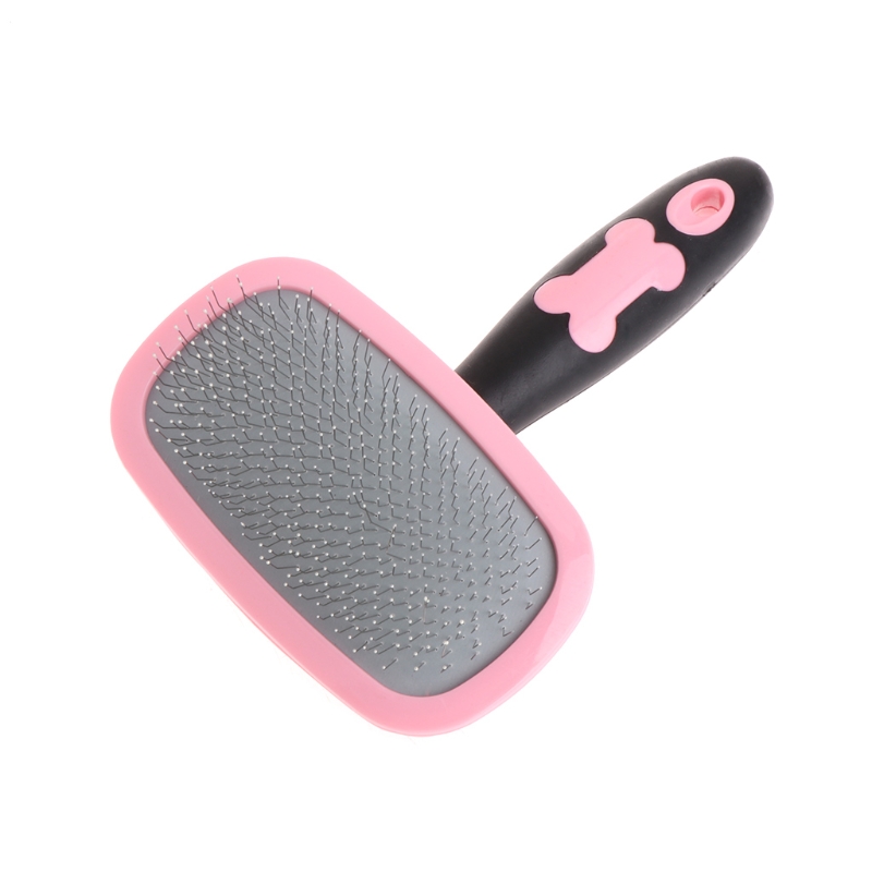 1 Pc 360 Graden Draaibare Handvat Vergieten Haar Borstel Pin Bont Grooming Trimmer Kam Tool Voor Pet Hond Kat: Pink Large