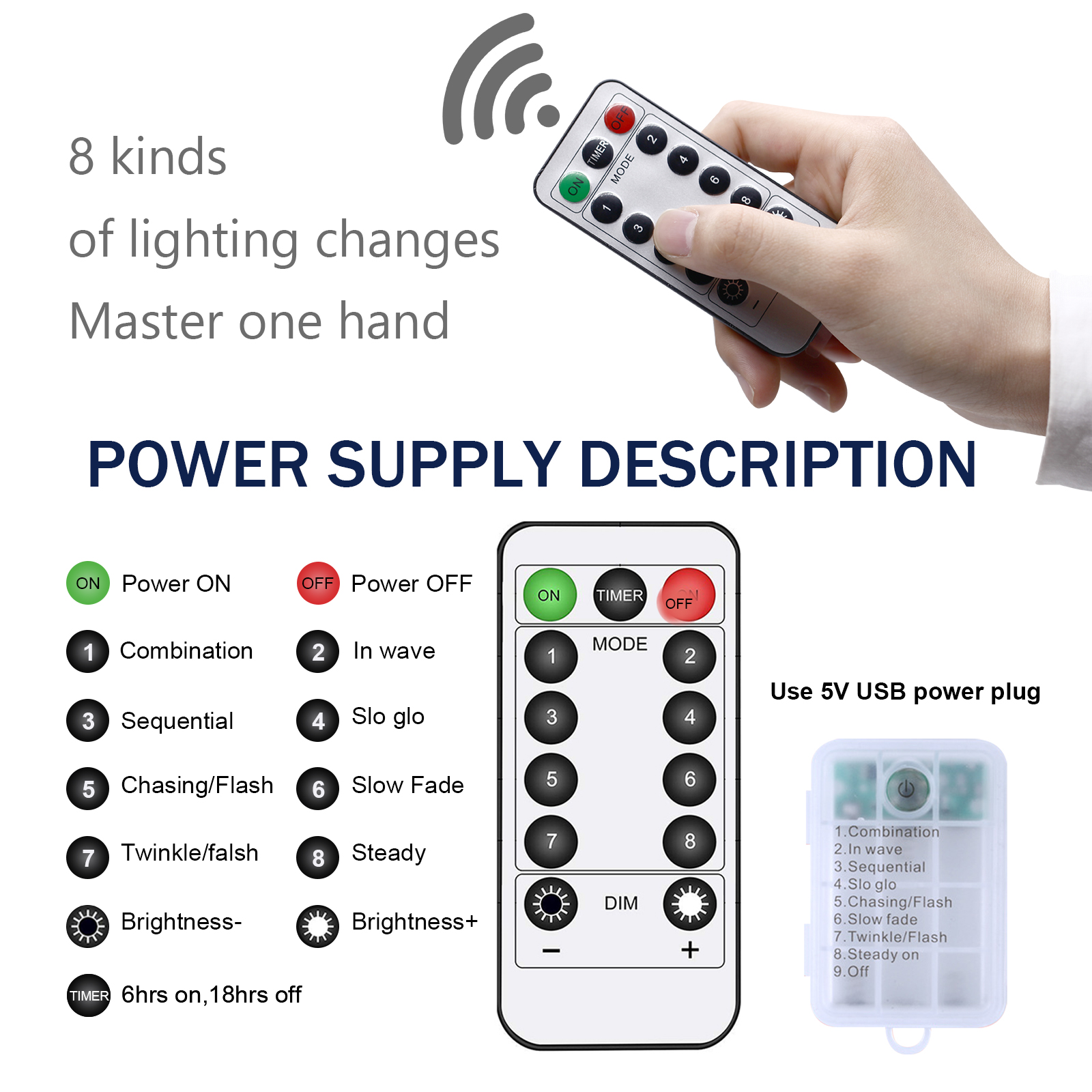 Julegardinlys til vindu, hengende lys med julenissen, innendørs ,3m, 100 led-lys med , 8 moduser, stjernegardin