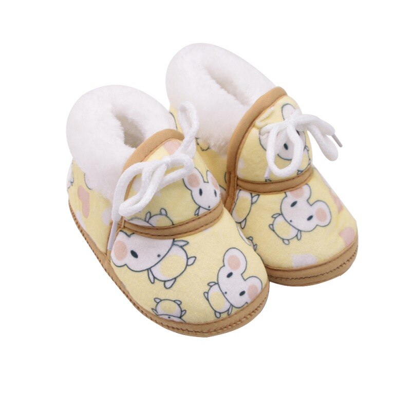 5 stijlen schattige babyschoentjes lente winter warme zachte baby retro print schoentjes katoenen gevoerde baby jongens meisjes laarsjes: Jm0194y