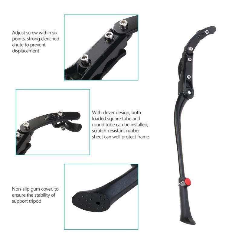 Soporte de palo lateral ajustable para bicicleta de montaña, aleación de aluminio, resistente, novedad