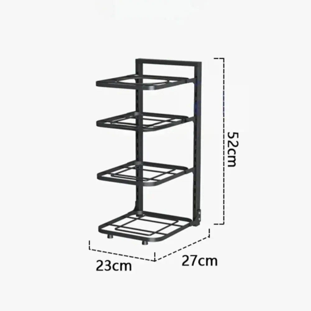 Estante organizador de ollas y sartenes, soporte de estante para fregadero de cocina, armario de almacenamiento para el hogar, organizador de sartenes multicapa, estante para cuencos: Gris
