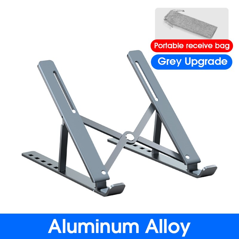 MC N3 Portable Laptop Stand Aluminium Foldable Stand Compatible with 10 to 15.6 Inches Laptops For Macbook Lenovo DELL: Drak Gray Upgrade
