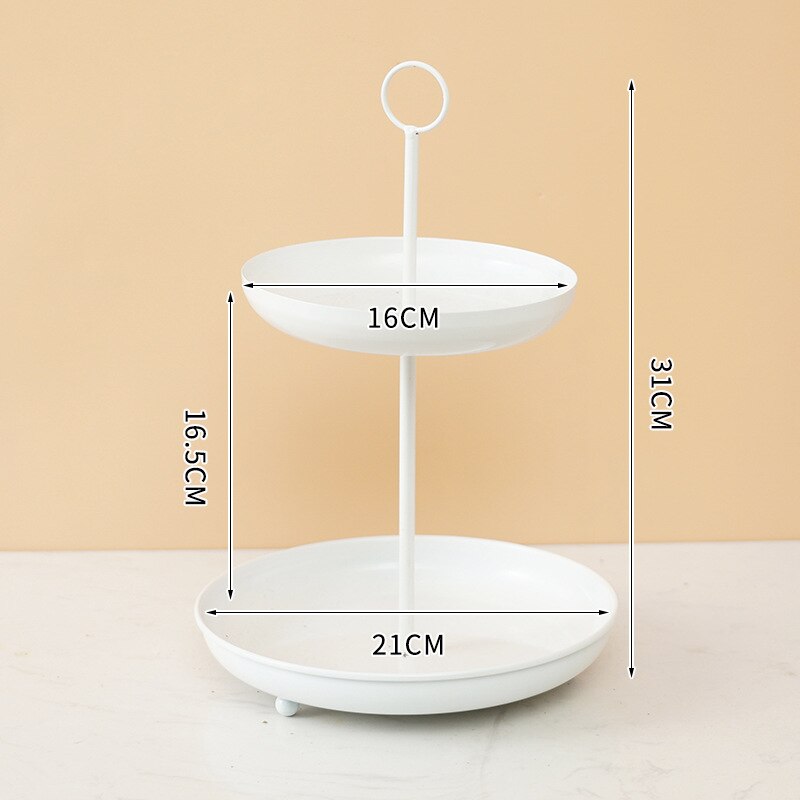 Plateau de rangement de fruits à Double couche, présentoir à gâteaux, à desserts de fête en famille, décoration de mariage, accessoires de cuisine: E