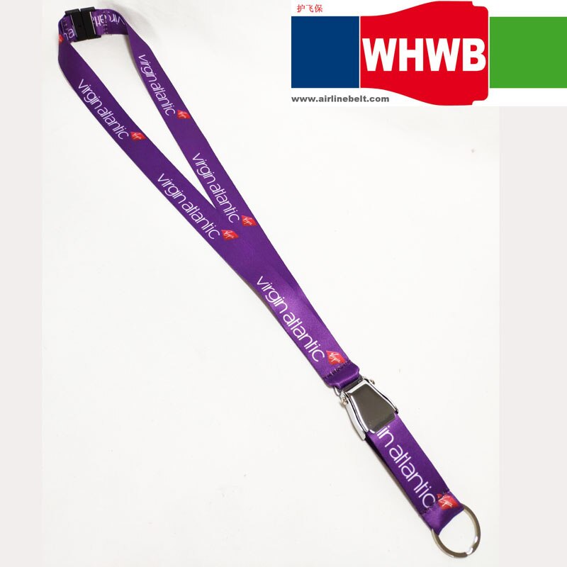 Virgin Atlantic airways airplane belt buckle lanyard ID badge card case holder pilot flight crew company office phone straps: Design-1