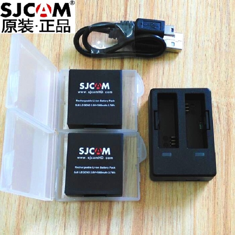 Sjcam SJ6 Legend Originele Accessoires Batterijen Oplaadbare Power Dual Batterij Opladen Case Voor Sjcam Action Sport Camera