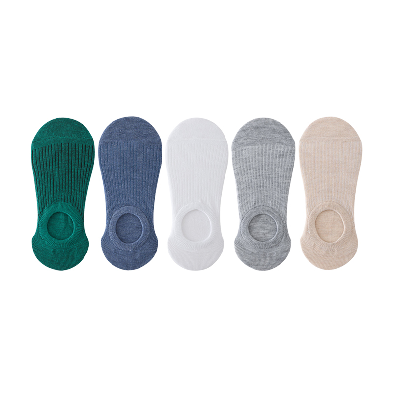 5 pares de zapatillas de calcetín para mujer, calcetines invisibles finos y transpirables de verano de colores sólidos, calcetines cortos invisibles de silicona antideslizantes: Rosa