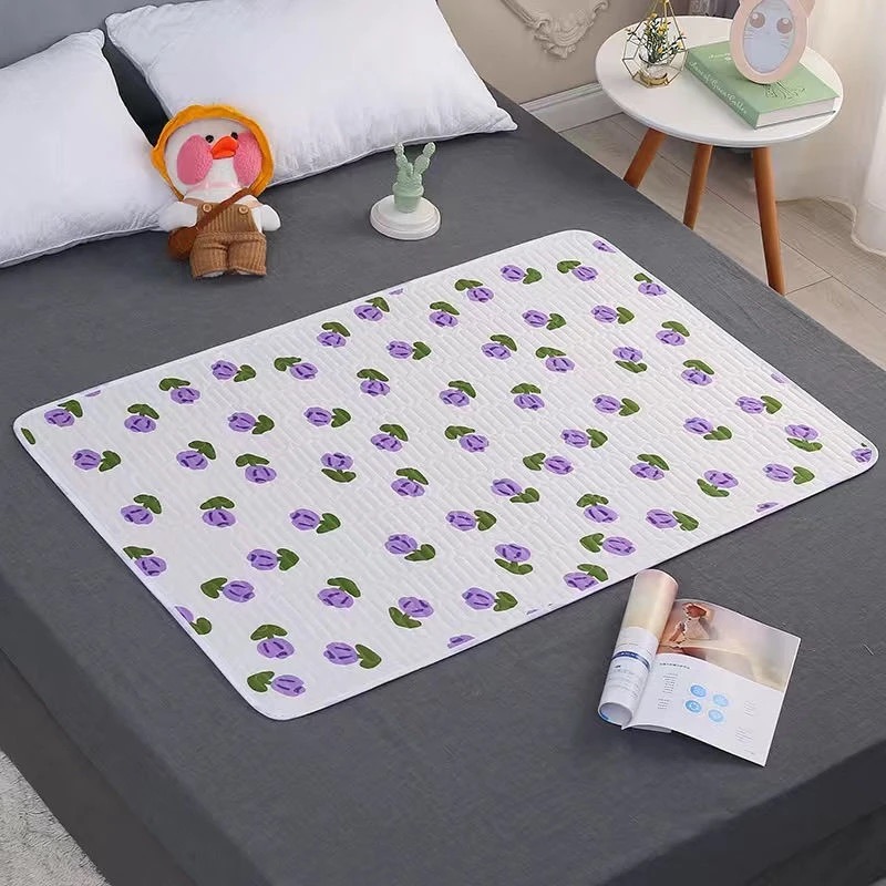 Waterproof Washable Mattress Urine Mat Elder Incontinence Pad Bed Protector Adult Diaper Nappy Beding Sheet Cloth Breathable: 140x190cm / Blue
