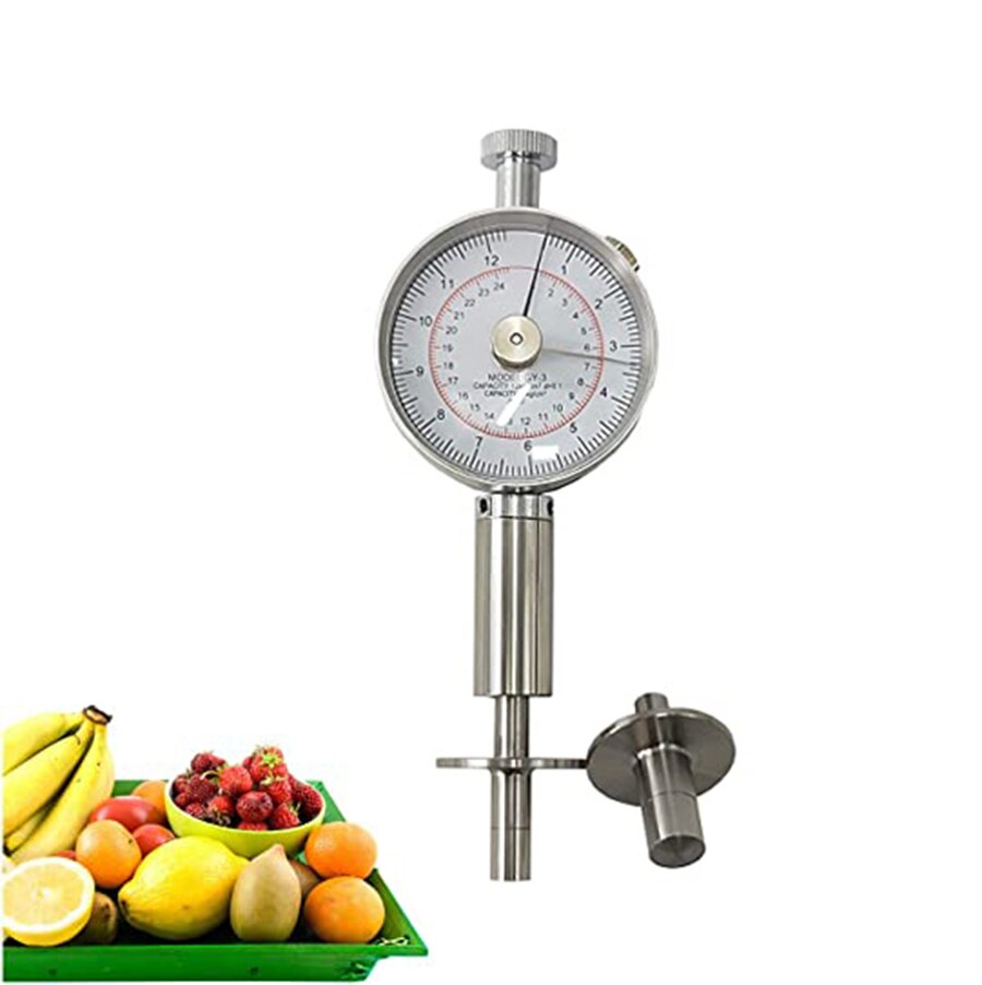 Analog Fruit Hardness Tester Sclerometer Penetrometer with Two Measuring Head 0.5-12kg/cm2 and 1-24kg/cm2 Range