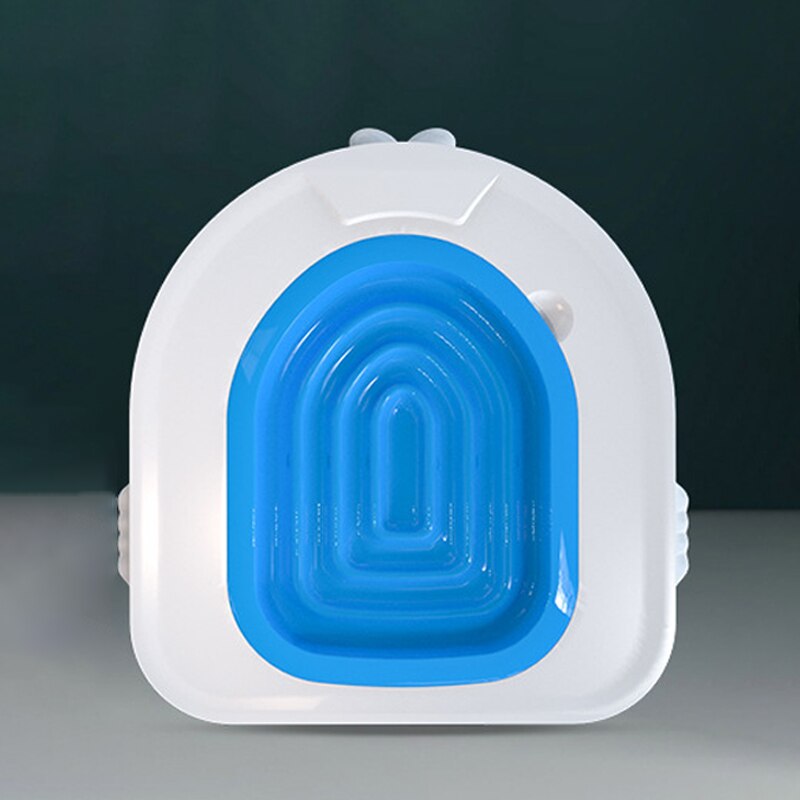 Cat Litter Tray Plastic Cat Toilet Training Kit Litter Box Cat Toilet Trainer Toilet Pet Cleaning Cat Training Litter Kwitter: Blue