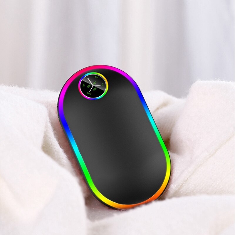 USB Rechargeable Hand Warmer Power Bank 10000MAh with Power Display Mini USB Electric Hand Warmer Winter