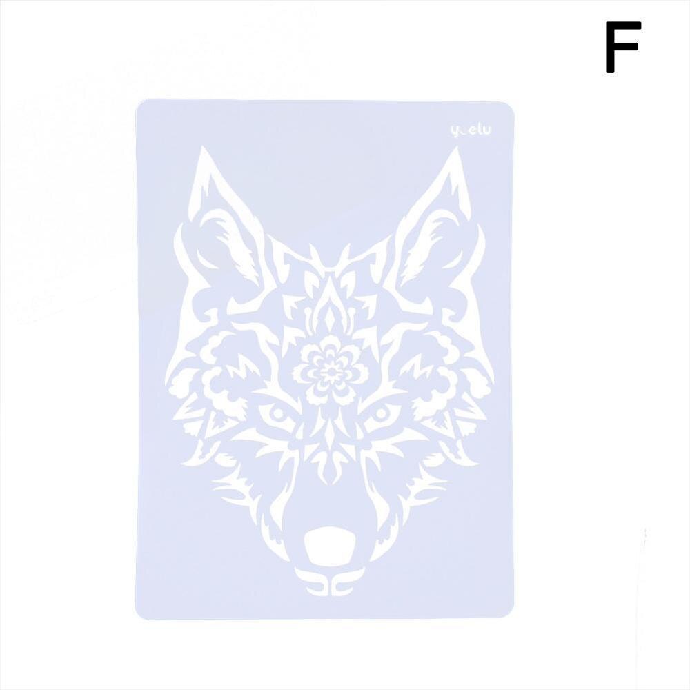 1PC Animals Drawing Template Ruler Animals Hollow out Template Stationery Drawing Figure Ruler Painting With Scratch Paper: F