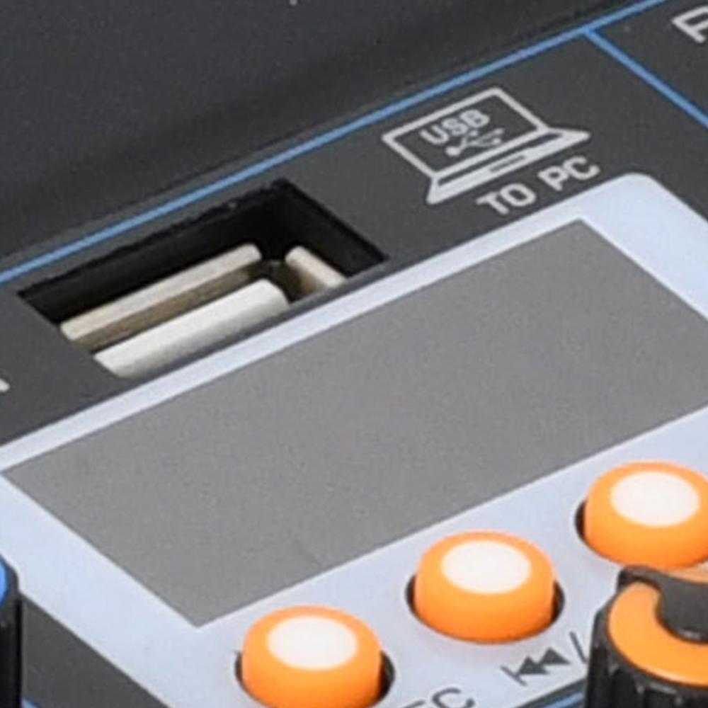 6 Channel 16 DSP Effects Audio Mixer Sound Mixing Console DC5V Power Supply USB Record Bluetooth Sound Card