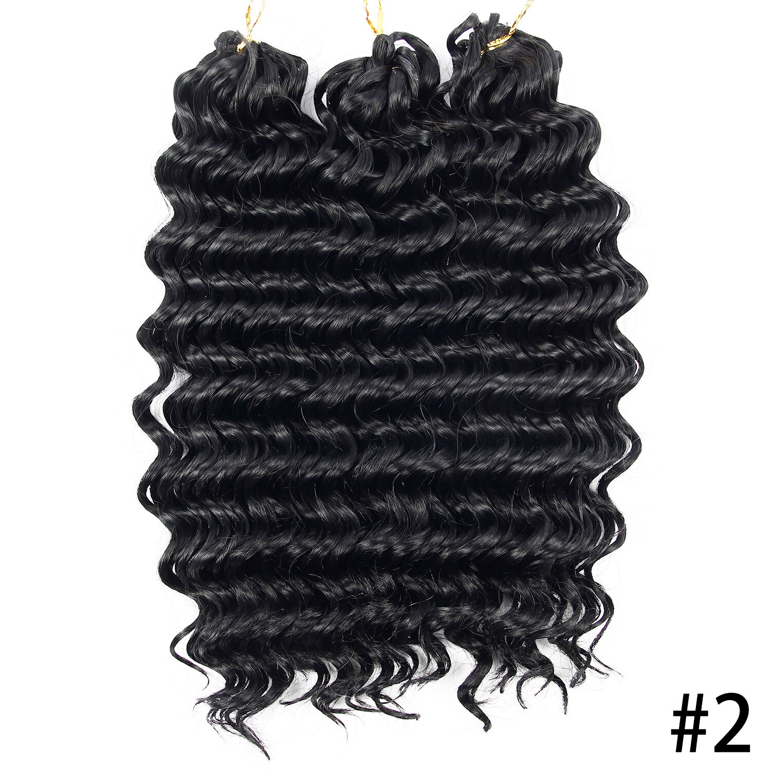 Ombre Braiding Hair Synthetic Hair Braids Extensions 3pieces/pack 10'' Freetress Deep Wave Crochet Hair Braid Afro Hair Braids: #2