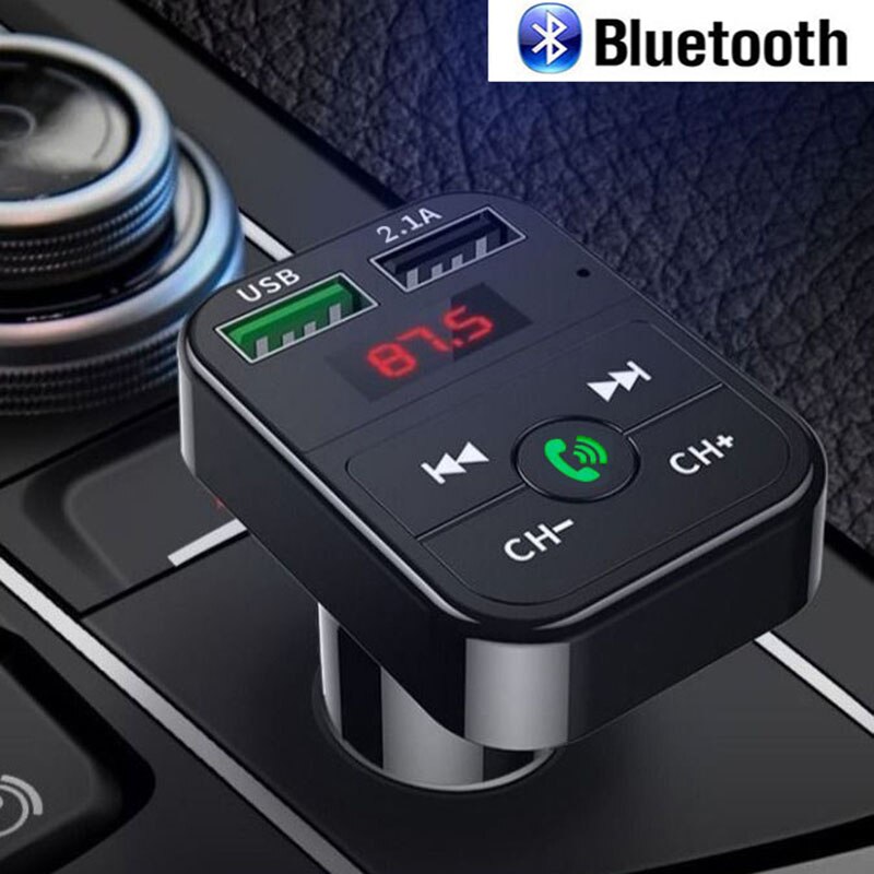 Bil  mp3- afspiller håndfri trådløs bluetooth-sæt fm-transmittermodulator lcd-musikafspiller til bil-usb-opladerbil