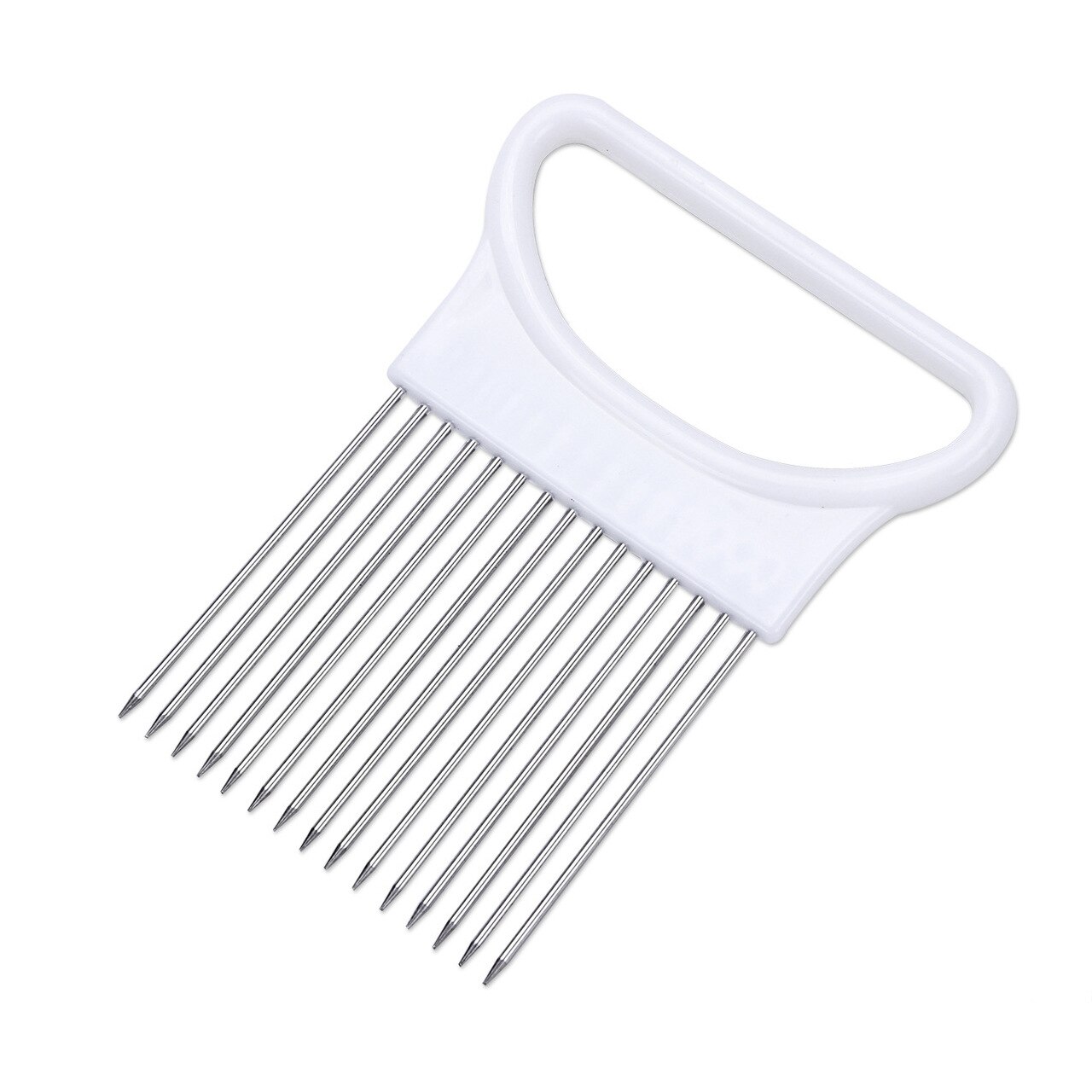 Vegetables Potato Slicer For Cutting Utensils Onion Shredder Tomato Onion Fruit Cutter Safe Aid Holder Kitchen Accessories Tools: 1onion needle -white