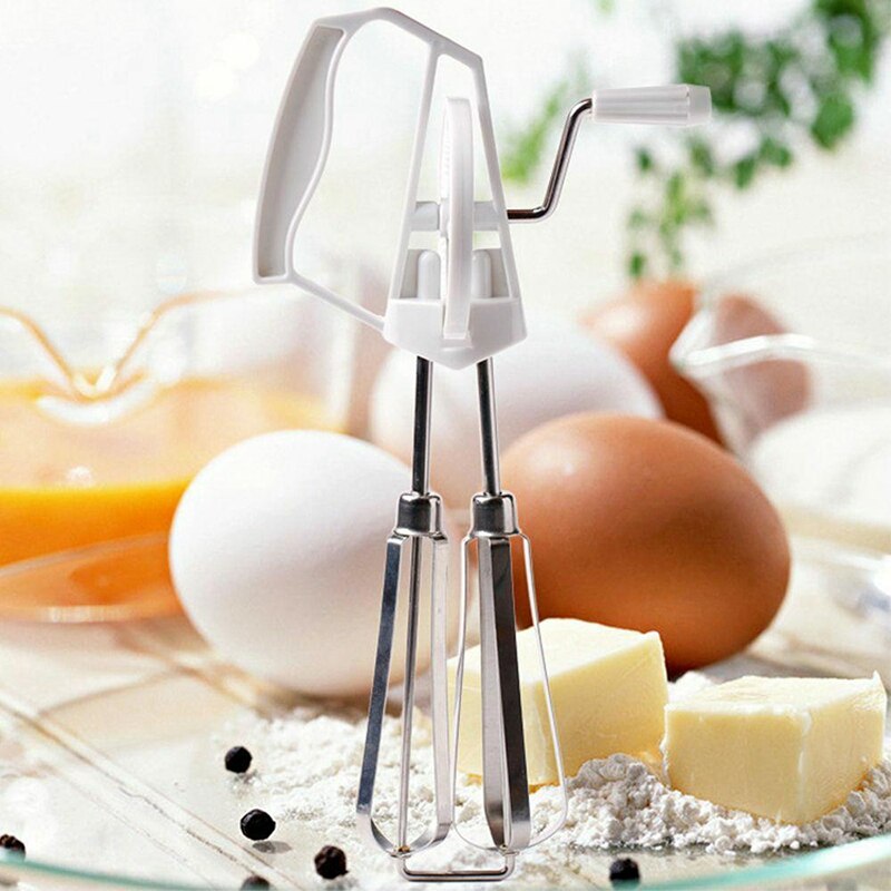 Roterande manuell visp äggvisp mixer mixer rostfritt stål köksredskap: Default Title
