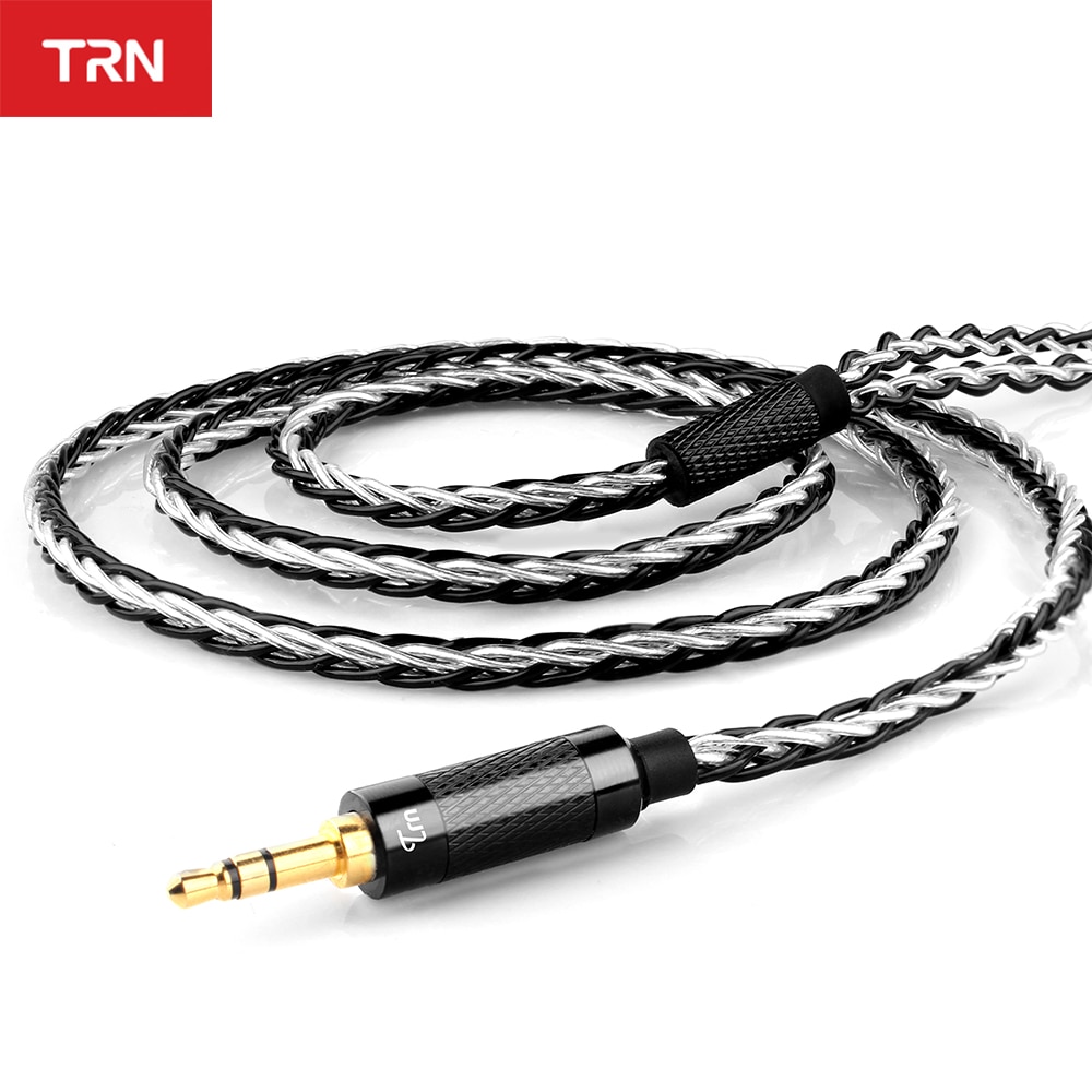 El Cable más TRN 8 Core de cobre plateado mezclado actualizado 2,5/3,5mm Cable equilibrado con conector MMCX/2pin para TRN v80 v20 v10