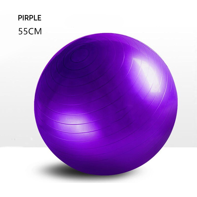 45cm/55cm/65cm Yoga Balls Sports Fitball Training Bola Pilates Balance Ball Gym Fitness Workout Exercise Massage Ball: 55cm Purpe