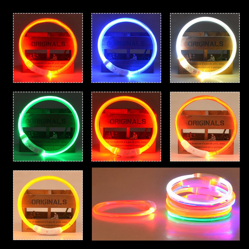 Oplaadbare usb waterdichte hondenhalsband, hondenaccessoires, hondenhalsband met ledlicht, veiligheidshalsband voor honden