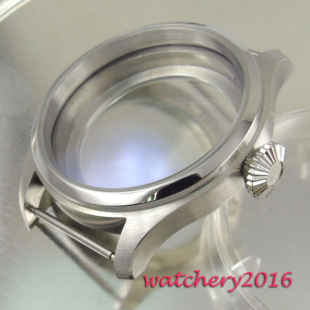 47mm full stainless steel case fit eta 6497 6498 movement Men's watch case