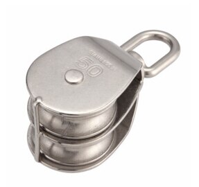 1pcs M15/M20/M25/M32/M50 fishing net Double pulleyPoly Rope Hoist Pulley Wheel Block and Tackle Puller Lift Tools: M50