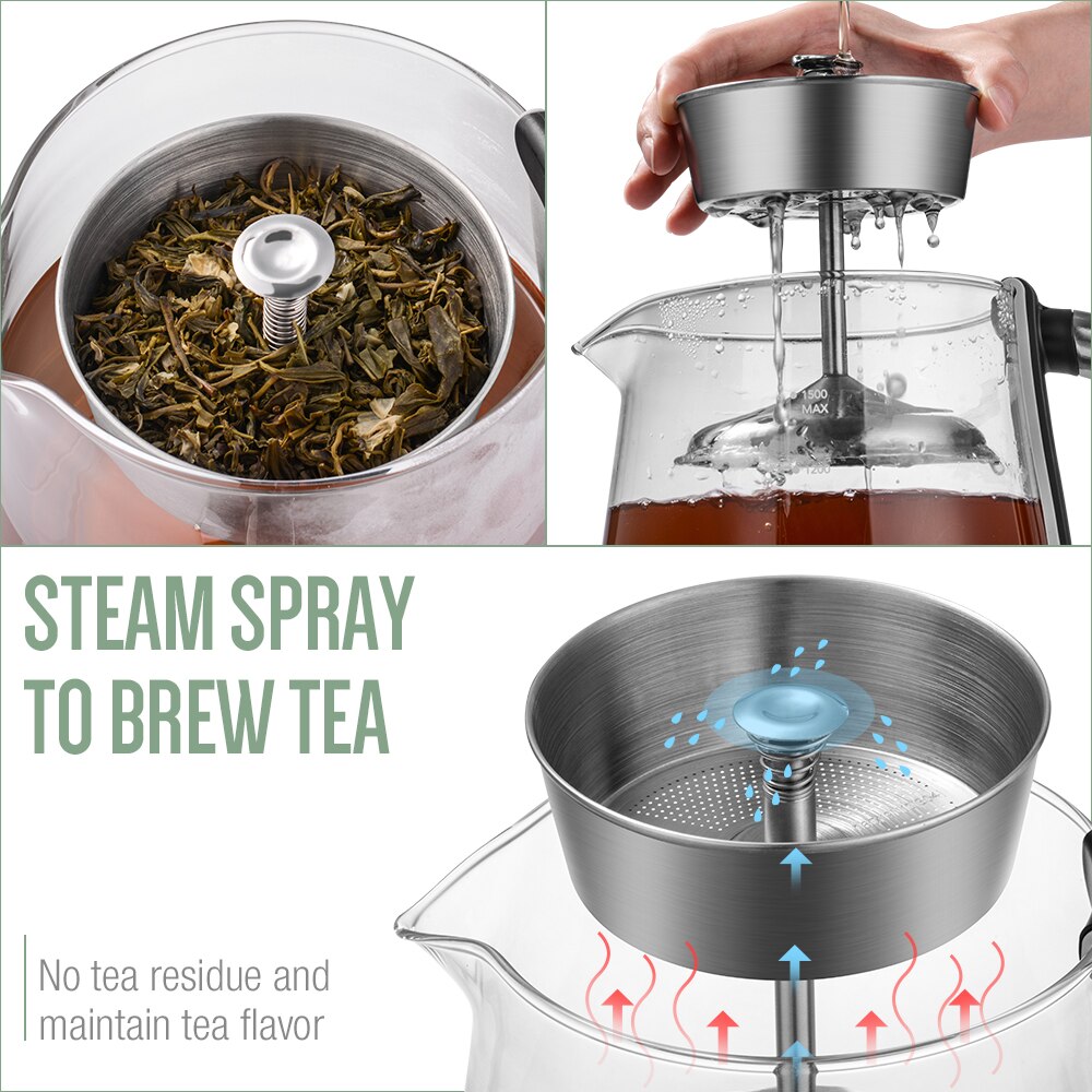 SOULHAND Electric Kettles Pot 1.5L Temperature Control Water Kettle Spray Steam Brew Heating Boiling Teapot Keep Warm US Plug