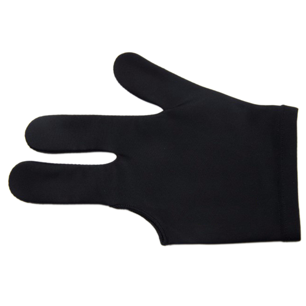 Snooker Pool Billiard Glove Cue Shooter Spandex 3 Finger Gloves: Black