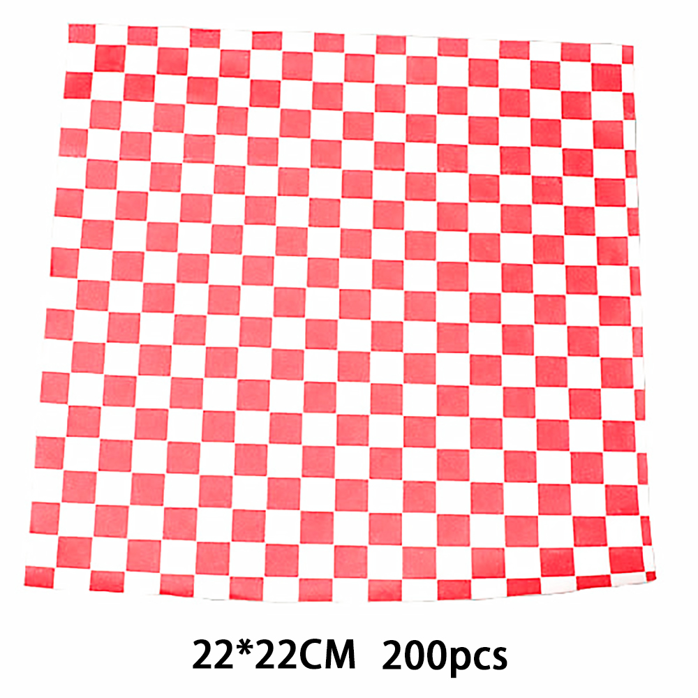Papel absorbente de aceite antiadherente para alimentos, envolturas de grado alimenticio para pan, hamburguesa, patatas fritas, herramienta de cocina para hornear, 200 piezas: E