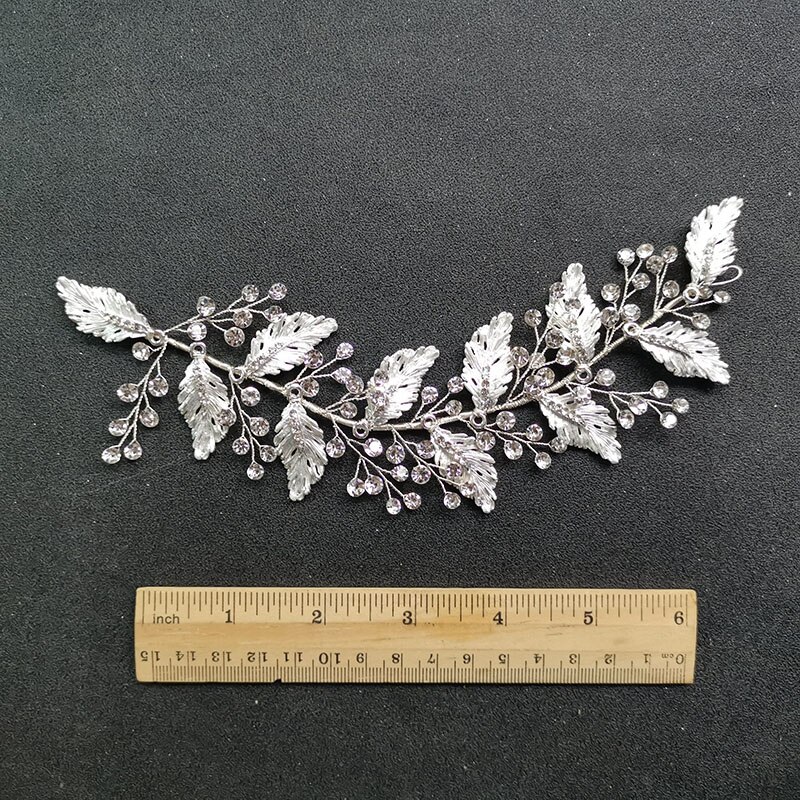 SLBRIDAL Handmade Vinatge Gold Crystal Rhinestones Branch Leaf Wedding Hair accessories Hair Vine Bridal Headband Women Jewelry