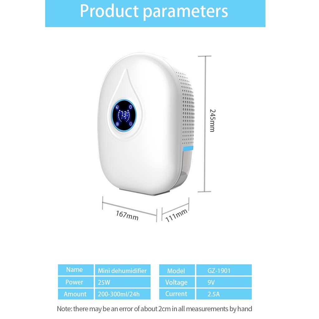 Portable Dehumidifiers Electric Ultra-quiet Remote Control Dehumidifier Air Dryer Thermo-electric Cooling Air Dryer#gb40