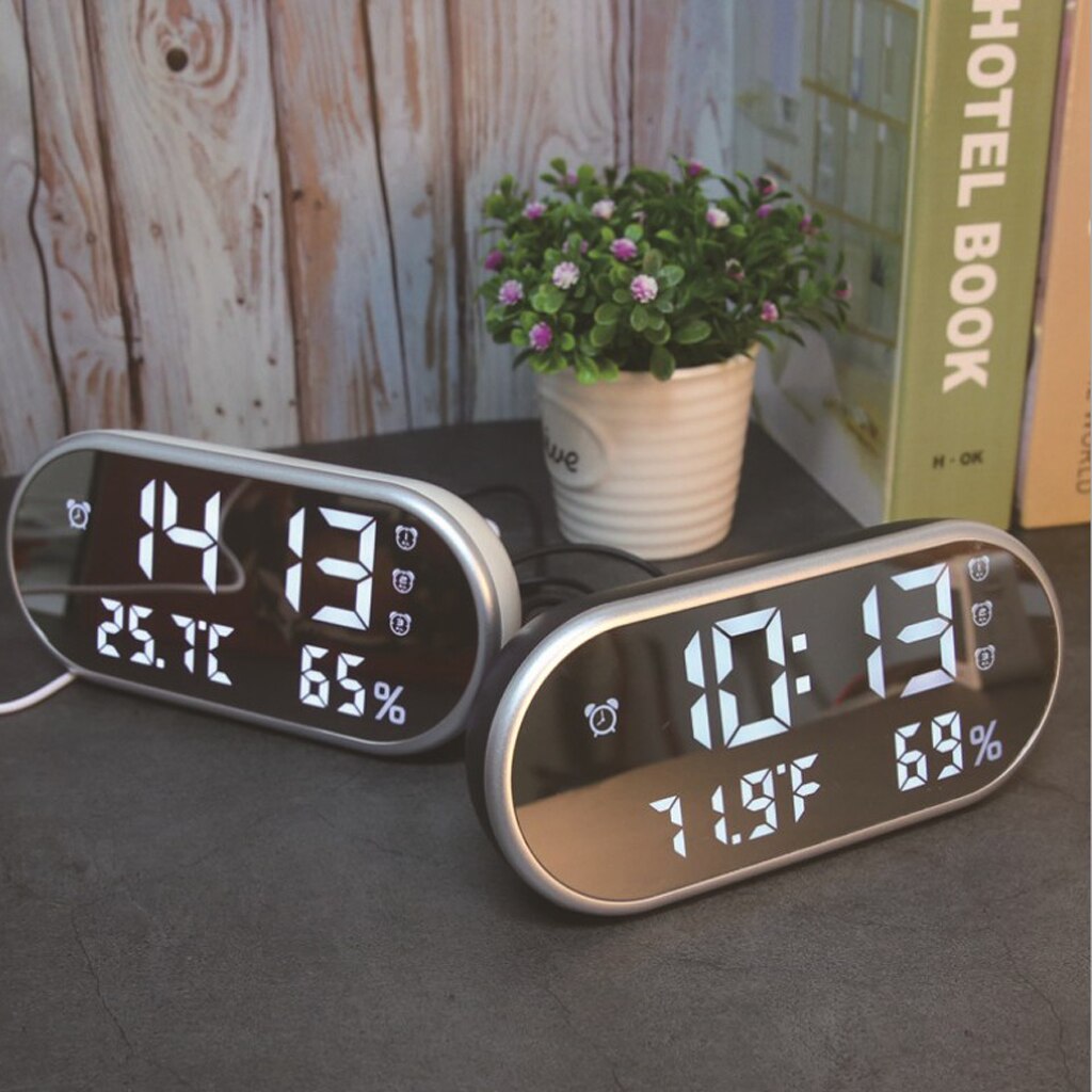 Day Clock Digital Clock LED Alarm Clock Calendar Thermometer Thermometer Weather Station USB Power Supply