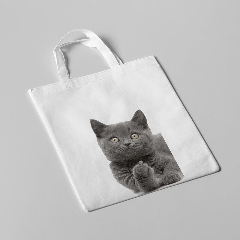 Söt Katt Mönster Strandväska Dam - Canvas Axelväska - Utan Dragkedja
