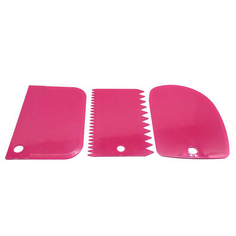 3PCS/Set Reusable Cream Scraper Irregular Teeth Edge DIY Cream Scraper Kit Cake Fondant Mold Tools