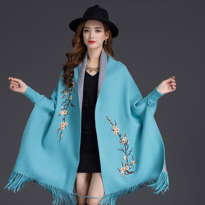 Mingjiebihuo neue kaschmir Poncho schal mit ärmeln frauen in herbst und Winter dicke warme doppel-seitig feste quaste Mantel mädchen: 22