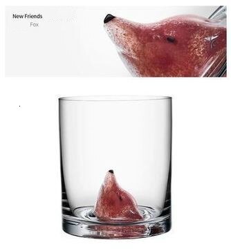 Nowi przyjaciele 3D głowa zwierzęcia kryształbyć winnym skały szkocja Whisky okulary staroświeckie szkło Verre XO Chivas kieliszek robić czerwonego wina Brandy wąchać: Fox