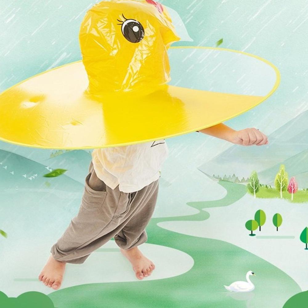 Cute Duck Kids Raincoat Windproof Poncho Transparent Rain Cover For Boys Girls Kindergarten Shool Students Baby Raincoat Jacket