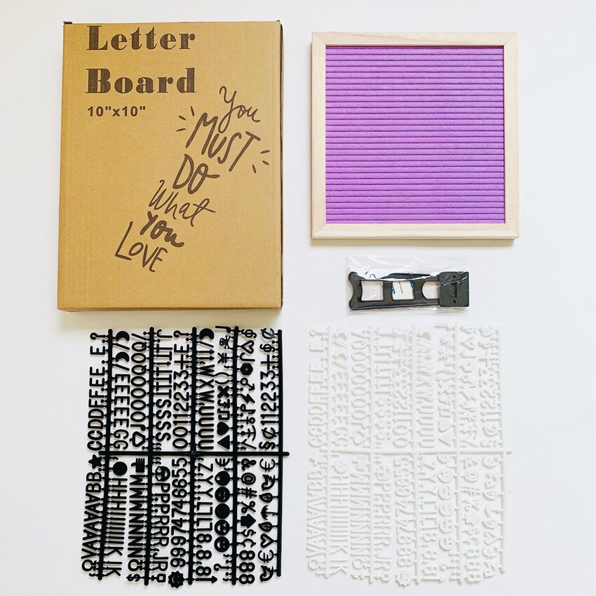 Family Felt Letter Message Board Baby Picture Frame Kids Photography Growth Commemorative Room Decoration: purple