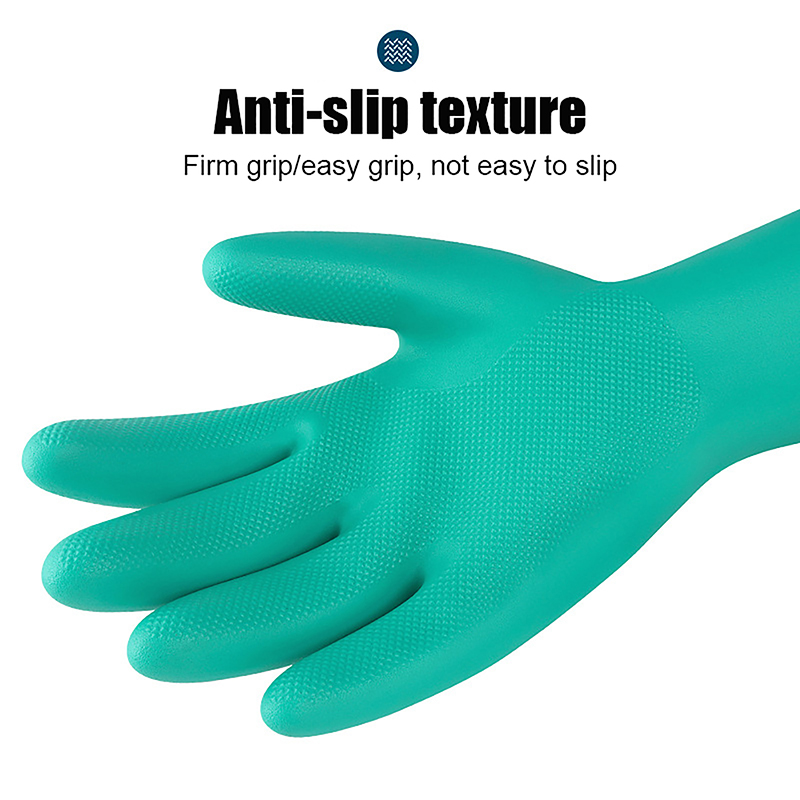 1 Paar Dikke Nitril Handschoenen-Chemische Zuurbestendige Waterdichte Lange Mouw Handschoenen Voor Tuinieren Chemisch Schilderen, Latex Vrij