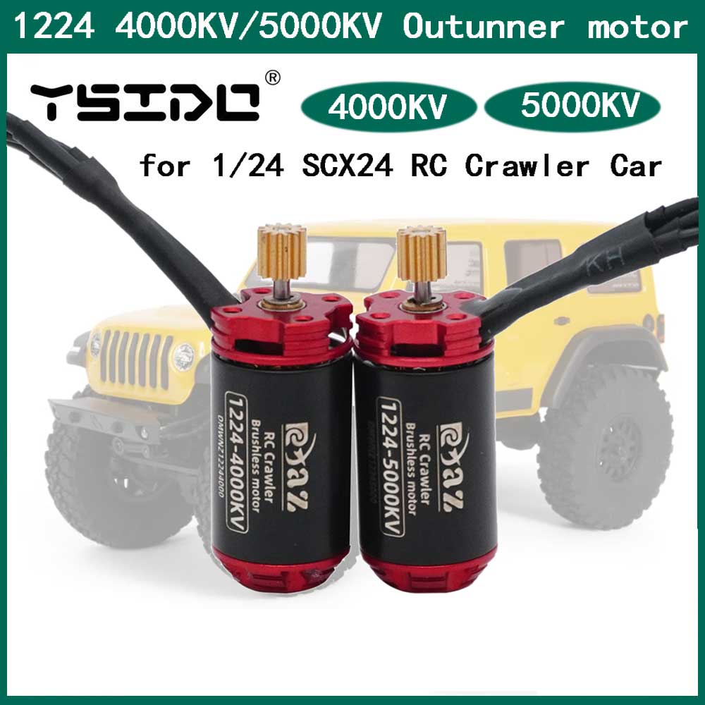 RC Motor 1224 Mini RC Crawler 4000KV 5000KV Brushless Motor 1.5mm Shaft for 124 128 132 RC Micro Car Kyosho Tamiya Traxxas