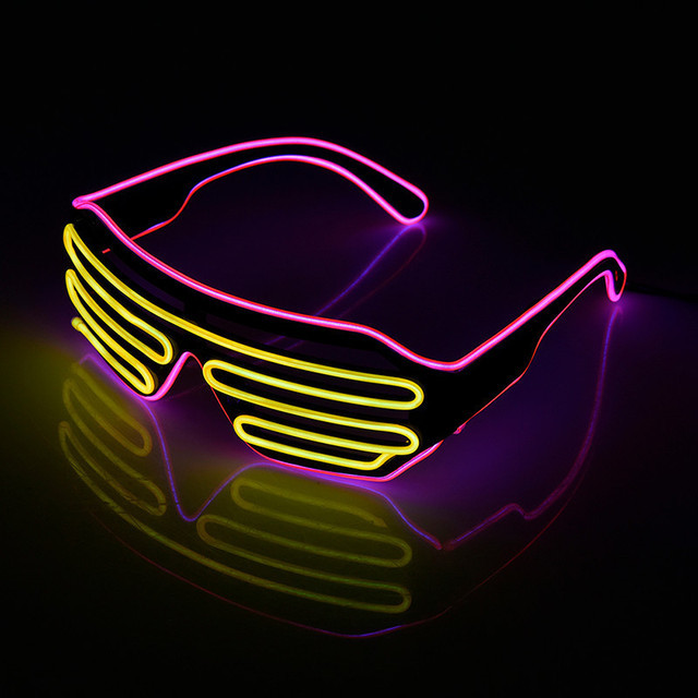 LED Leuchtende Nachtsicht Gläser Halloween glühend Neon- Weihnachten Party Blinklicht Sonnenbrille Glas Festival Brillen: 009