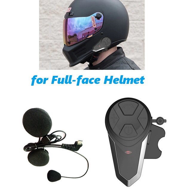 BT-S3 Motorcycle Helmet Bluetooth Intercom Motorbike Wireless Headset 1000M Handsfree Waterproof Interphone FM Radio Headphone: 1pcs for Full Helmet