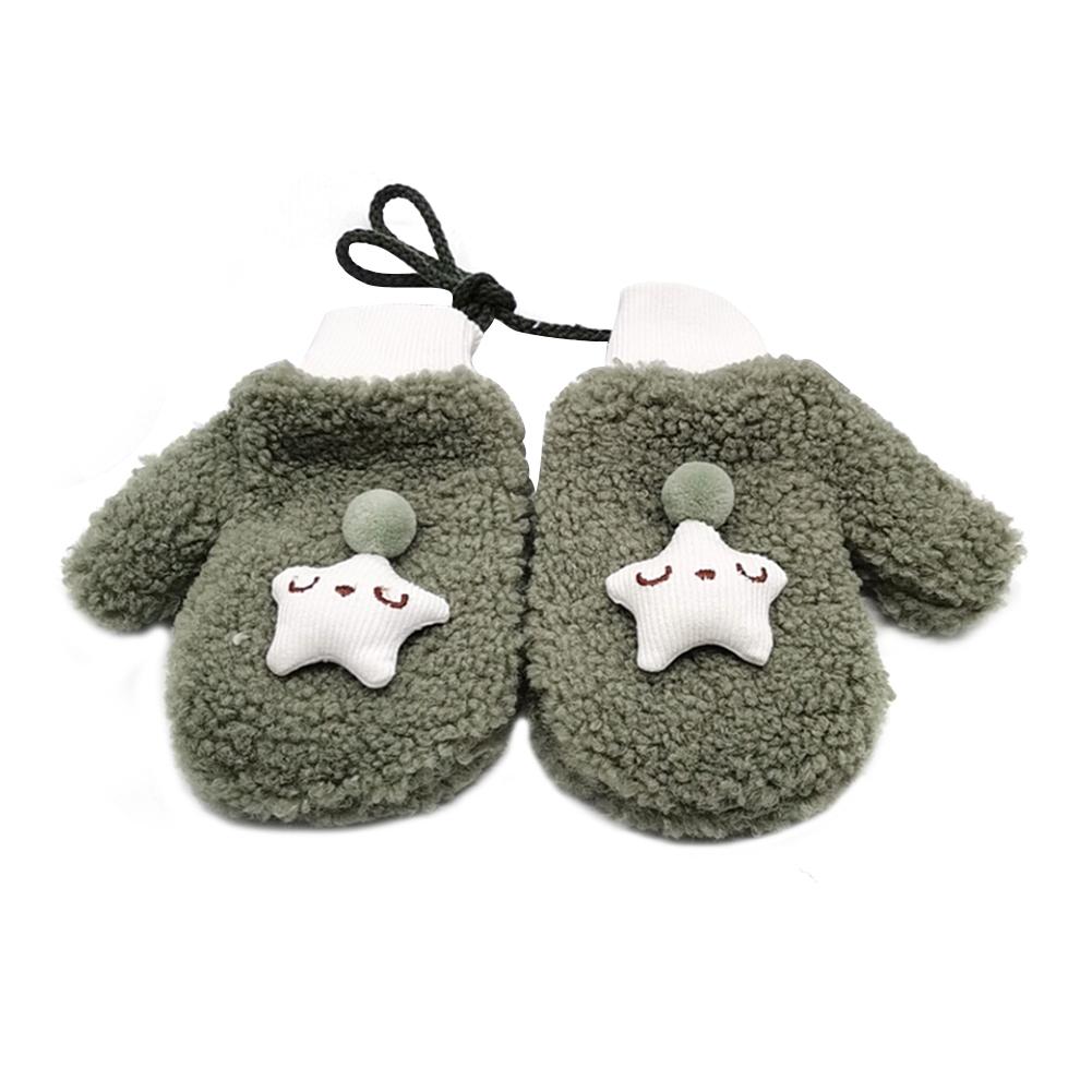Leuke Herfst Winter Warm Thicken Handschoenen Kinderen Kids Fleece Zachte Meisje Jongen Mitten Imitatie Lam Pluche Leisure Verdikking: 17x9cm C